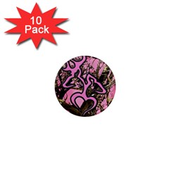 Pink Browning Deer Glitter Camo 1  Mini Magnet (10 pack) 