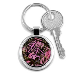 Pink Browning Deer Glitter Camo Key Chain (Round)