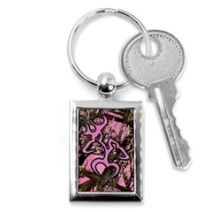 Pink Browning Deer Glitter Camo Key Chain (Rectangle)