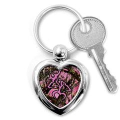 Pink Browning Deer Glitter Camo Key Chain (heart) by Perong