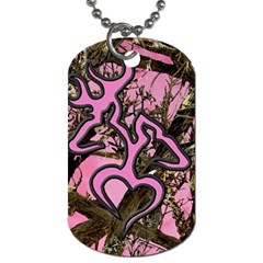 Pink Browning Deer Glitter Camo Dog Tag (one Side) by Perong