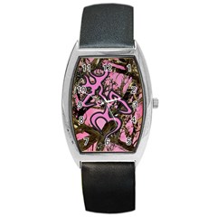 Pink Browning Deer Glitter Camo Barrel Style Metal Watch