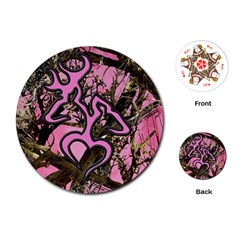 Pink Browning Deer Glitter Camo Playing Cards Single Design (round)