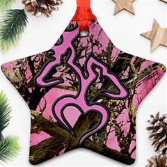 Pink Browning Deer Glitter Camo Star Ornament (two Sides) by Perong