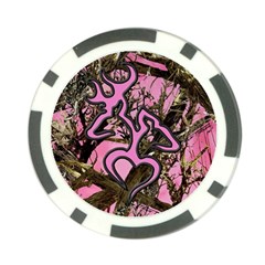 Pink Browning Deer Glitter Camo Poker Chip Card Guard by Perong