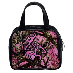 Pink Browning Deer Glitter Camo Classic Handbag (two Sides) by Perong