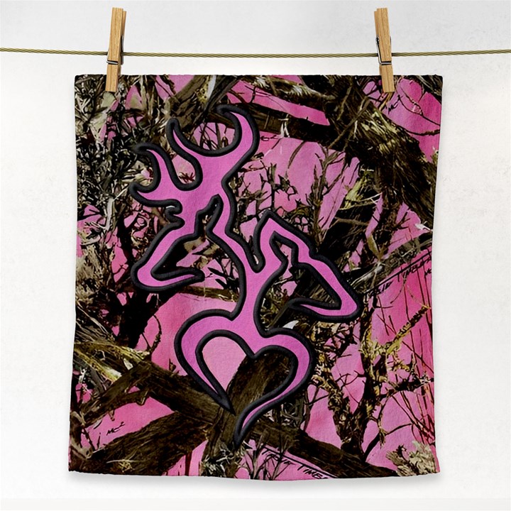 Pink Browning Deer Glitter Camo Face Towel