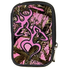 Pink Browning Deer Glitter Camo Compact Camera Leather Case