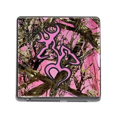 Pink Browning Deer Glitter Camo Memory Card Reader (Square 5 Slot)