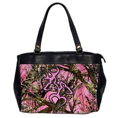 Pink Browning Deer Glitter Camo Oversize Office Handbag (2 Sides)