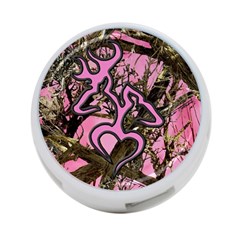 Pink Browning Deer Glitter Camo 4-Port USB Hub (One Side)