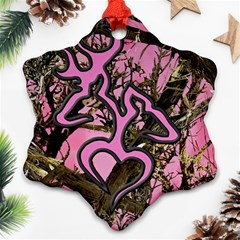 Pink Browning Deer Glitter Camo Ornament (snowflake)