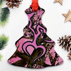 Pink Browning Deer Glitter Camo Christmas Tree Ornament (two Sides)