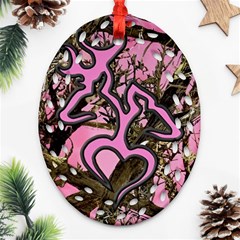 Pink Browning Deer Glitter Camo Ornament (oval Filigree)