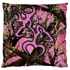 Pink Browning Deer Glitter Camo Large Cushion Case (Two Sides)