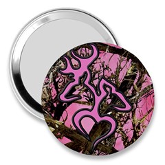 Pink Browning Deer Glitter Camo 3  Handbag Mirrors