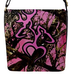 Pink Browning Deer Glitter Camo Flap Closure Messenger Bag (s) by Perong