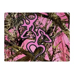 Pink Browning Deer Glitter Camo Two Sides Premium Plush Fleece Blanket (mini) by Perong