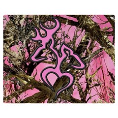 Pink Browning Deer Glitter Camo Two Sides Premium Plush Fleece Blanket (teen Size) by Perong