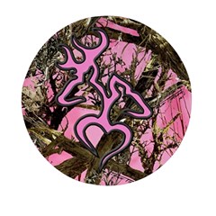 Pink Browning Deer Glitter Camo Mini Round Pill Box by Perong