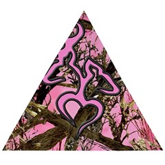 Pink Browning Deer Glitter Camo Wooden Puzzle Triangle by Perong