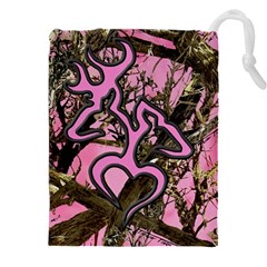 Pink Browning Deer Glitter Camo Drawstring Pouch (4xl) by Perong