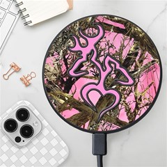 Pink Browning Deer Glitter Camo Wireless Fast Charger(black) by Perong