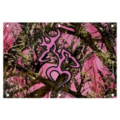 Pink Browning Deer Glitter Camo Banner and Sign 6  x 4 