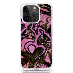 Pink Browning Deer Glitter Camo iPhone 14 Pro TPU UV Print Case