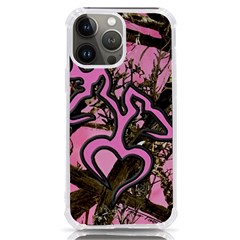 Pink Browning Deer Glitter Camo iPhone 13 Pro Max TPU UV Print Case