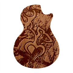 Pink Browning Deer Glitter Camo Guitar Shape Wood Guitar Pick Holder Case And Picks Set by Perong