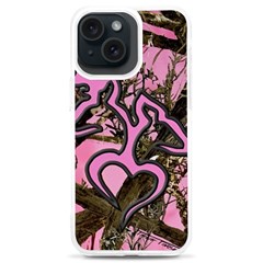 Pink Browning Deer Glitter Camo Iphone 15 Plus Tpu Uv Print Case