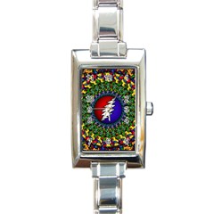 Grateful Dead Bear Pattern Rectangle Italian Charm Watch