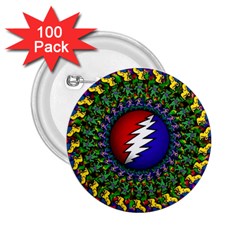 Grateful Dead Bear Pattern 2 25  Buttons (100 Pack) 