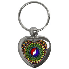 Grateful Dead Bear Pattern Key Chain (heart) by Maspions