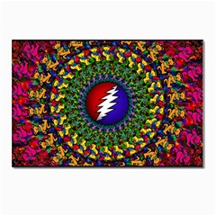 Grateful Dead Bear Pattern Postcard 4 x 6  (pkg Of 10) by Maspions