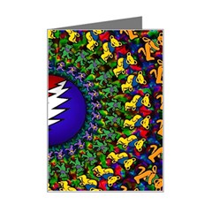 Grateful Dead Bear Pattern Mini Greeting Card