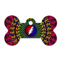 Grateful Dead Bear Pattern Dog Tag Bone (two Sides)