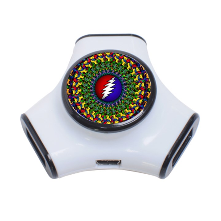 Grateful Dead Bear Pattern 3-Port USB Hub