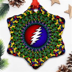 Grateful Dead Bear Pattern Ornament (snowflake)