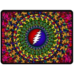 Grateful Dead Bear Pattern Two Sides Fleece Blanket (large) by Maspions