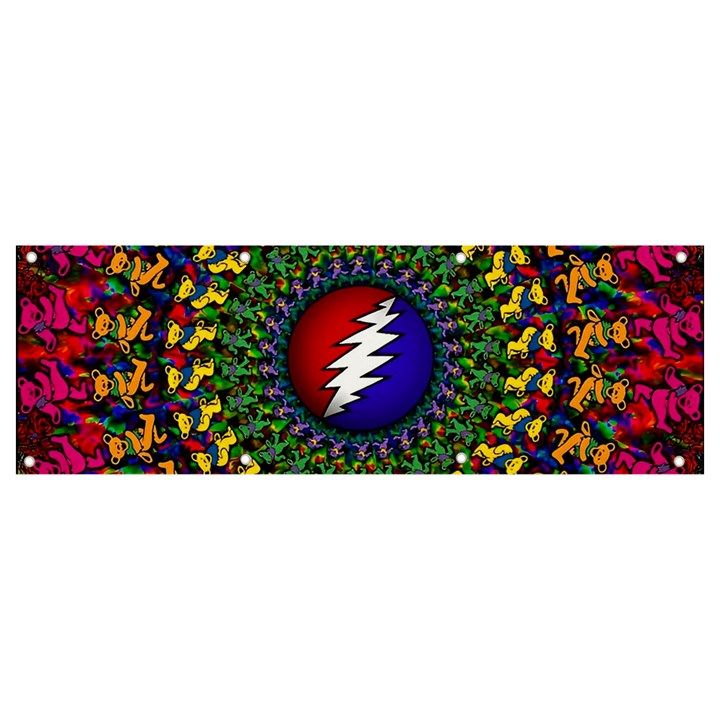 Grateful Dead Bear Pattern Banner and Sign 9  x 3 