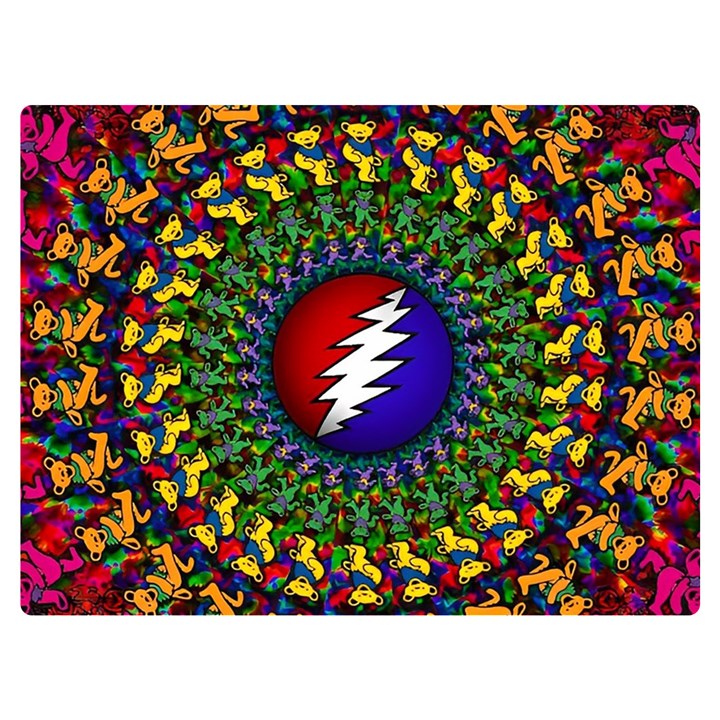 Grateful Dead Bear Pattern Premium Plush Fleece Blanket (Extra Small)