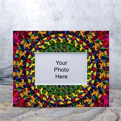 Grateful Dead Bear Pattern White Tabletop Photo Frame 4 x6  by Maspions