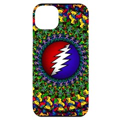 Grateful Dead Bear Pattern Iphone 14 Plus Black Uv Print Case by Maspions