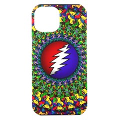 Grateful Dead Bear Pattern Iphone 15 Black Uv Print Pc Hardshell Case by Maspions