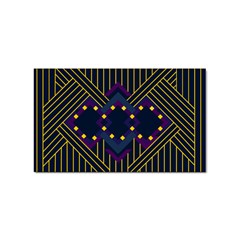 Line Square Pattern Violet Blue Yellow Design Sticker (rectangular) by Ravend