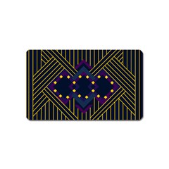 Line Square Pattern Violet Blue Yellow Design Magnet (name Card) by Ravend