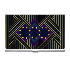 Line Square Pattern Violet Blue Yellow Design Business Card Holder