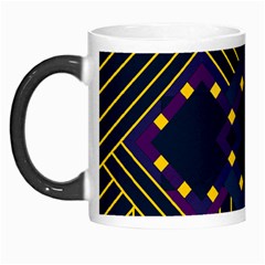 Line Square Pattern Violet Blue Yellow Design Morph Mug by Ravend